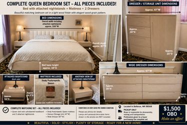 Queen bedroom set with mattress