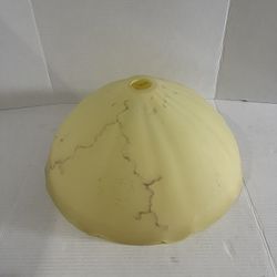 Faux Alabaster Art Deco Lamp Shade Marbled Glass Shade Scalloped Rim 18” D