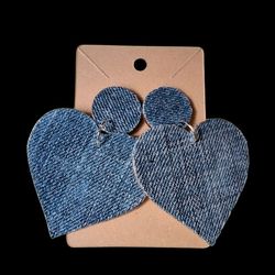 Heart Blue Jean earrings 