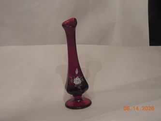 Fenton Ruby Glass Bud Vase Circa 1970's