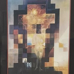 Lincoln In Dalivision (1977).  Framed print.  Actual Name Is “GALA Contemplating the Mediterranean Sea