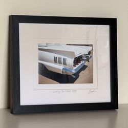 White Vintage Car Framed Photo Art Print