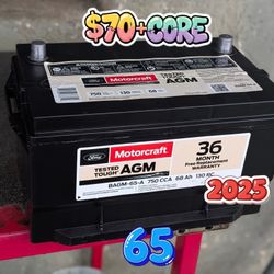 AGM Car Battery Group Size 65