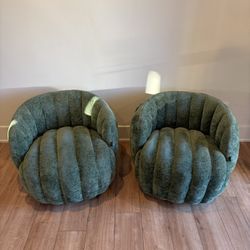 COLAMY Green Swivel Chairs