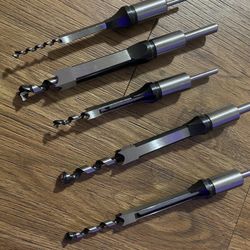 A mortise chisel drill bits have 5 sizes take them all for 45$ or 10 each pick up in Ontario 