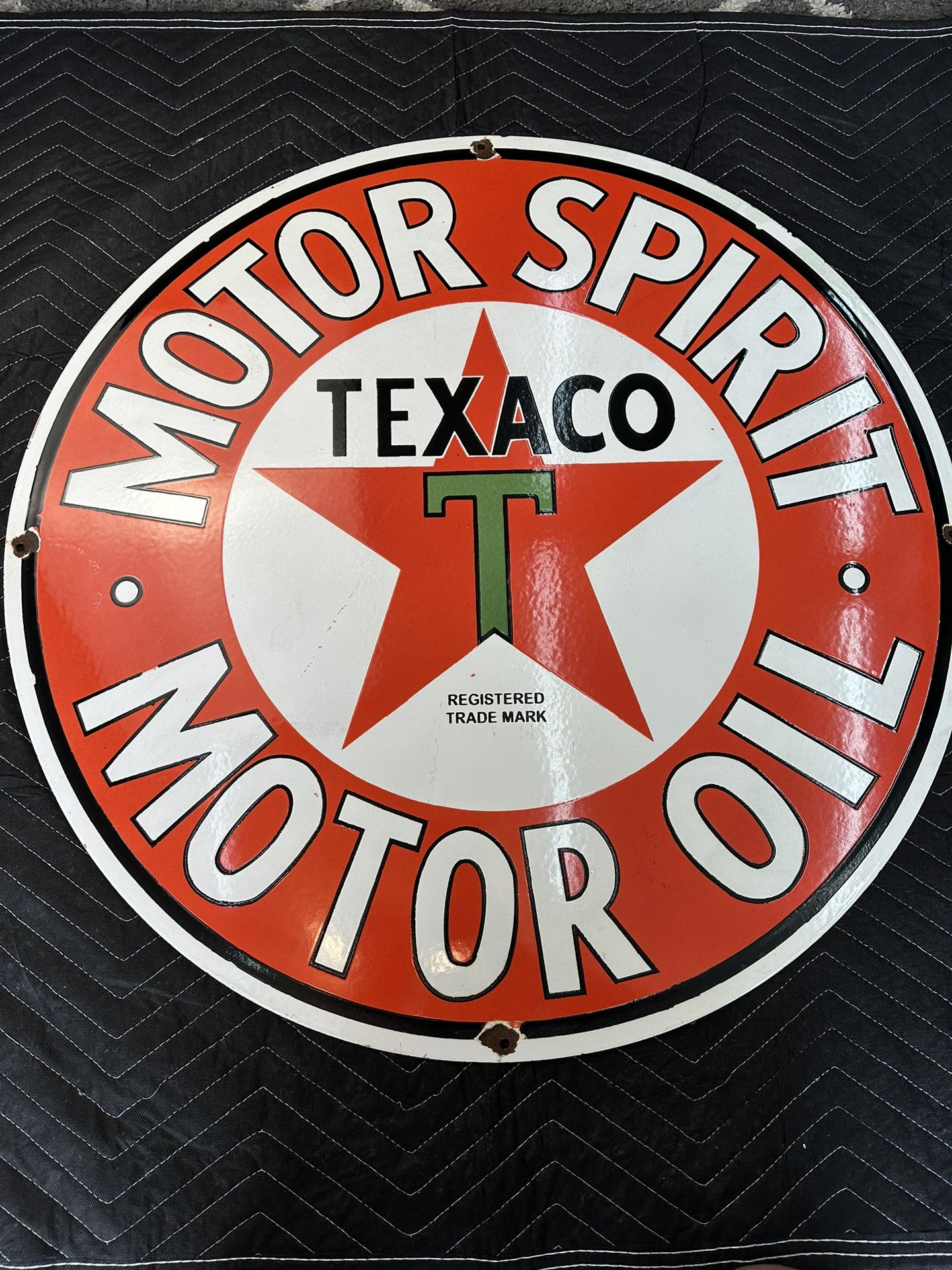 Vintage Porcelain 30 Inches Round Sign | Texaco Gas | Motor Oil for ...