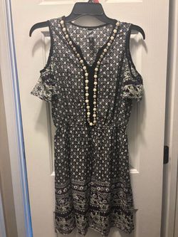 Cold Shoulder Boho Print Dress