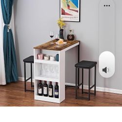 Table And 2  Bar Stools