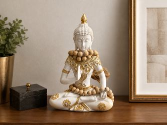 White and Gold Buddha Statue
