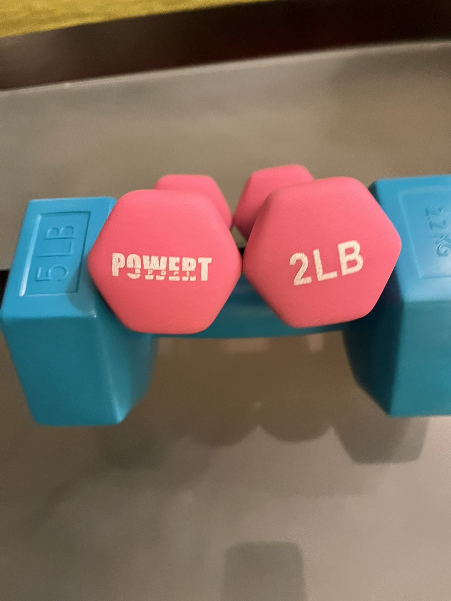 Gym Neoprene Dumbbell Hexagon Hand Weights, 2 lb Pair - 4 lb Total