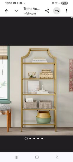 Gold Metal 5-Tier Etagere Bookshelf