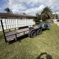 7x20 Trailer With Ramps, Lights, Tires And Hubs Well Maintained 