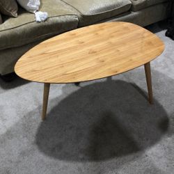 Mid century style coffee table guitar pick solid wood teardrop