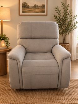 Beige suede recliner