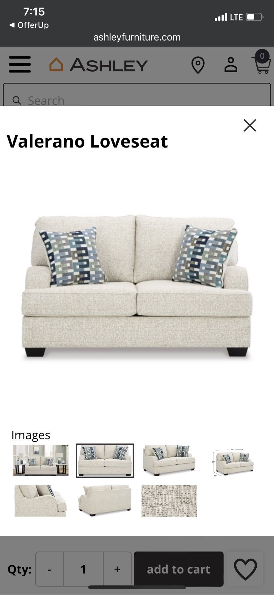 Ashley Furniture Verano Loveseat