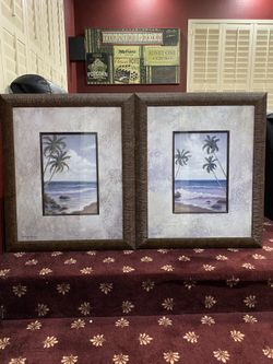 2 Palm Tree Pics Framed 29x35  $75 For Both 