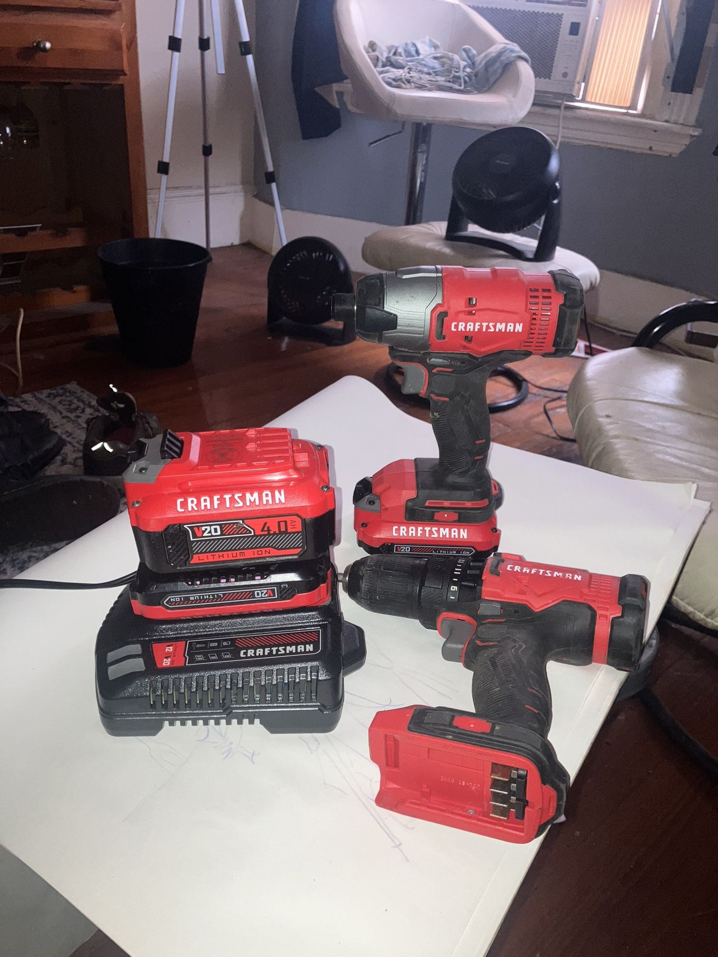 Black And Decker Impact, Gun Drill And Batteries And Charger