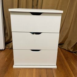 White 3-Drawer Vertical Filing Cabinet Drawer Set for Under Desk or Nightstand