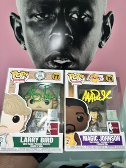 Magic Johnson & Larry Bird Signed Funko Pops