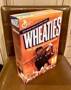 Tiger Woods Unopened Wheaties Breakfast of the Champions Collector's Cereal Box (note pose)