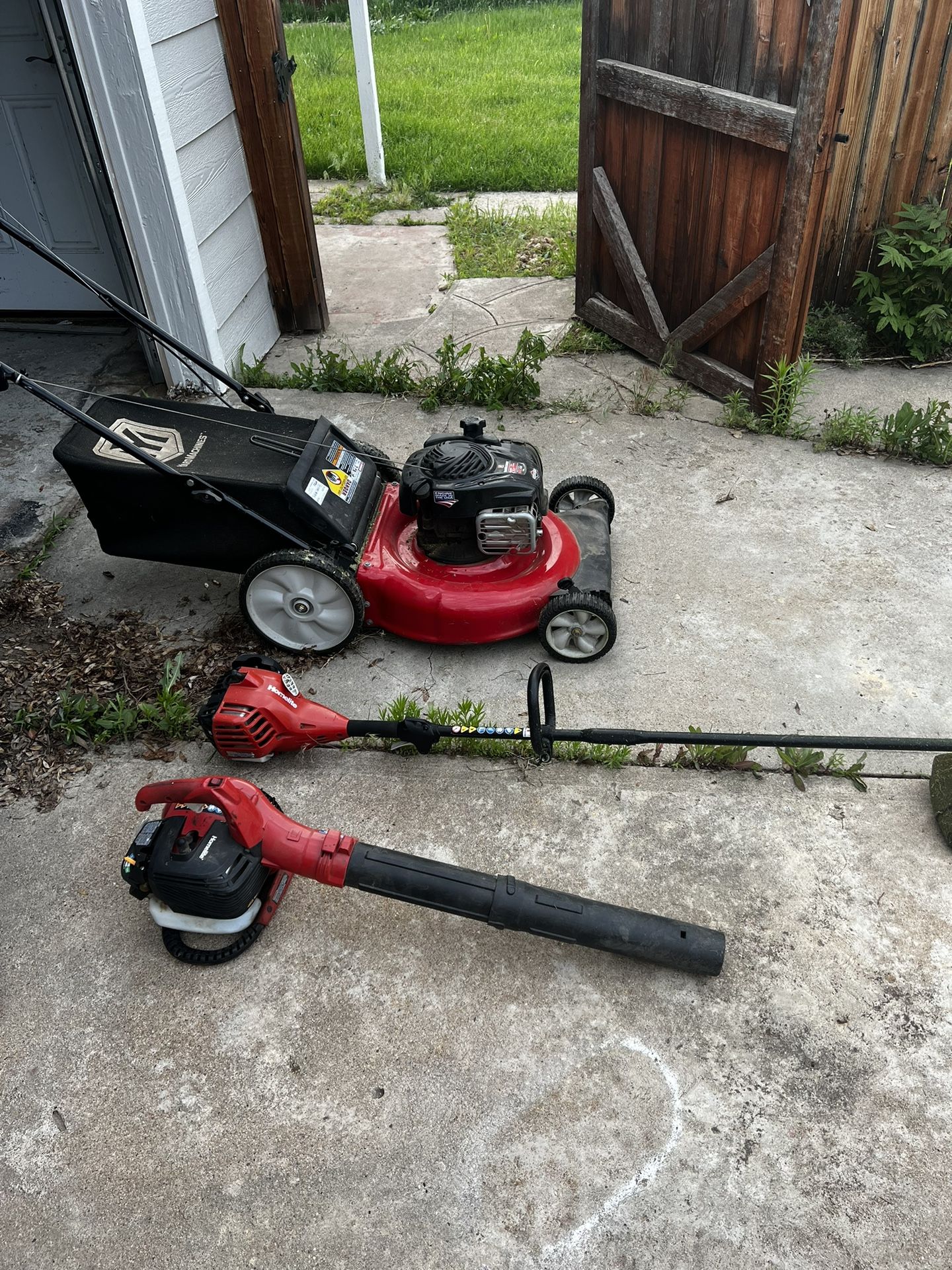 Push Mower, Leaf Blower And Weed Eater