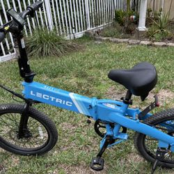 LECTRIC XP LITE E-Bike Electric Bicycle Powered LCD Blue 20mph Foldable Tool Free NEEDS BATTERY