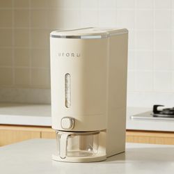 Cream White 22 Lb Airtight Rice Dispenser with Measuring Cup  Pest Prevention Box Retail $30.00