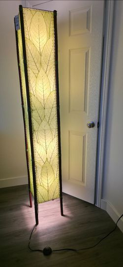 Eangee Fortune Tower Green Cocoa Leaves 72" High Floor Lamp