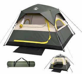 4 Person Instant Tents for Camping Setup in 50s, Cabin Tent with Rainfly