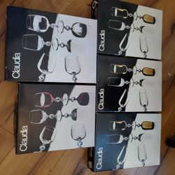 Claudia Fine Lead Crystal Glasses Sets (5 Boxes)