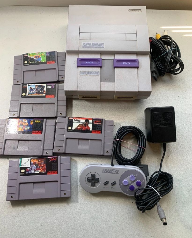 SNES Console W/ Controller & Games