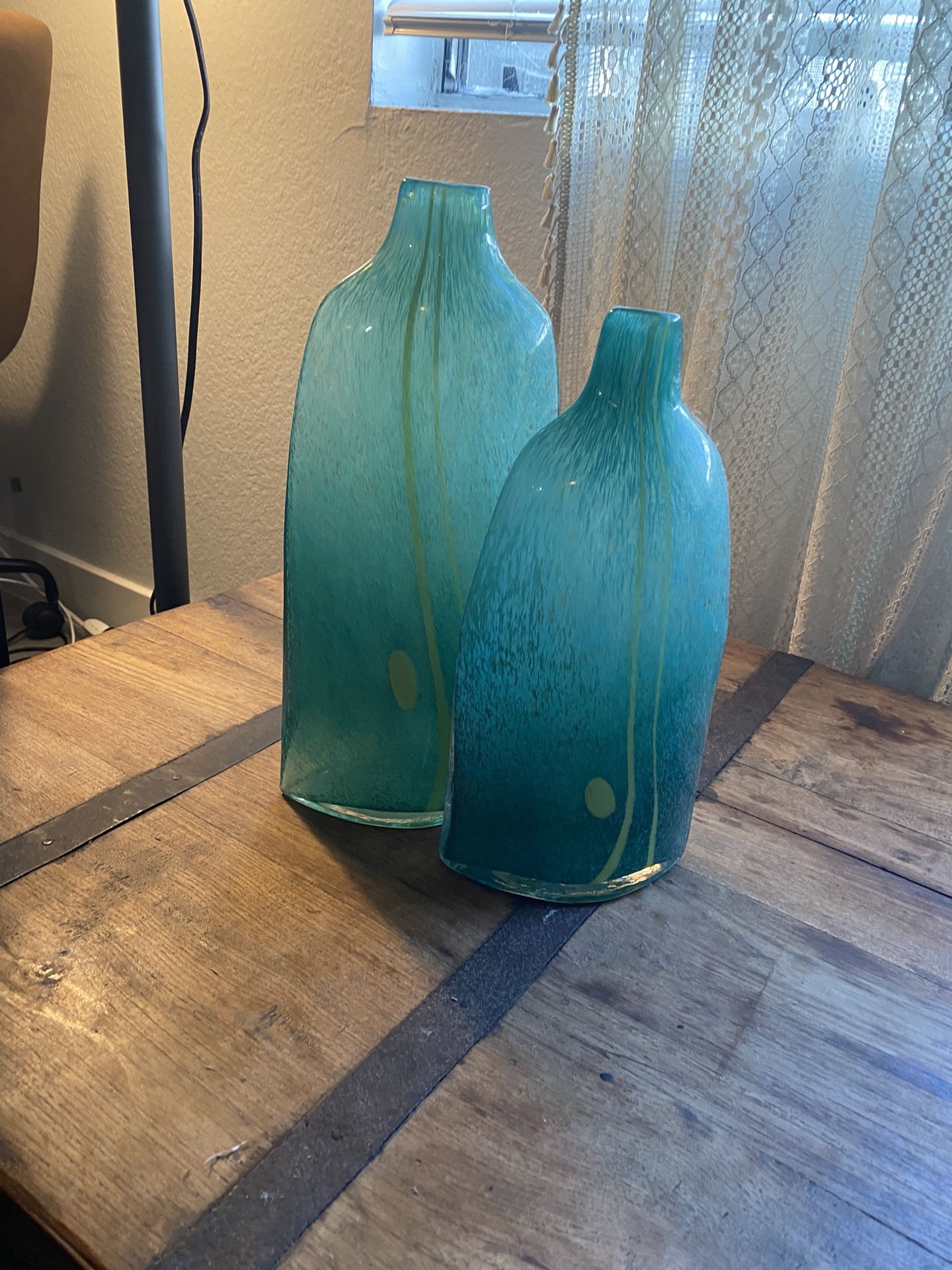 Glass Crate And Barrel Vases Sold As A Set
