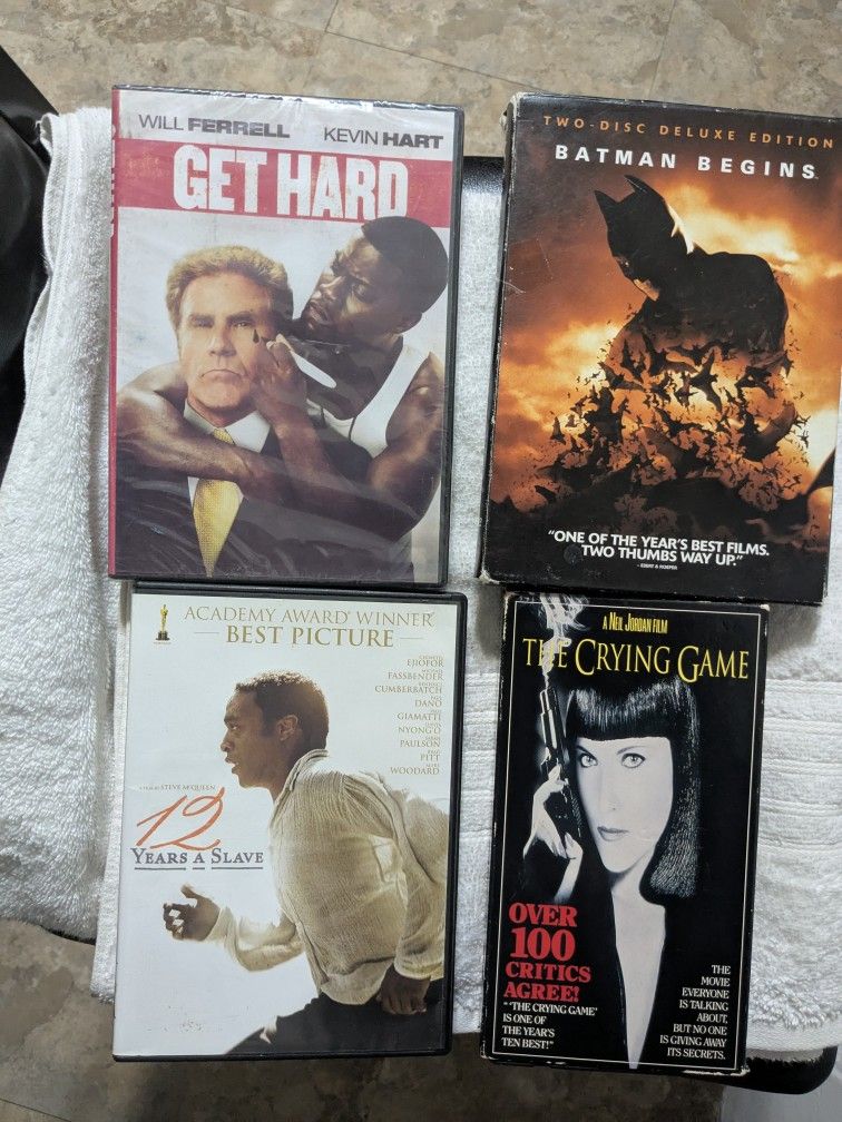4 Movies For Sale: GET HARD, BATMAN RETURNS, 12 YEARS A SLAVE, CRYING GAME