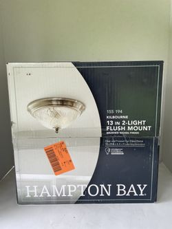 Hampton Bay Kilbourne 13 in. 2-Light Brushed Nickel Flush Mount 155 194