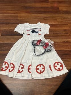 Kids size 7-8 Star Wars BB-8 Dress and Stormtrooper Mickey Ears