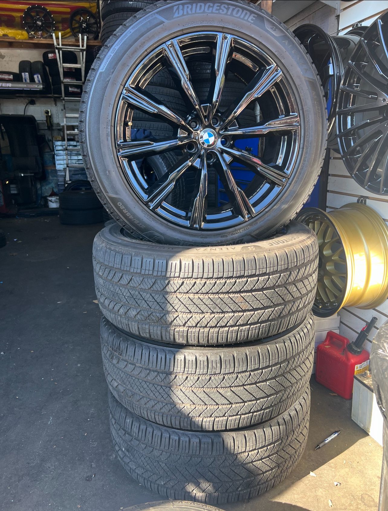20 inch BMW OEM 5x120 used set of wheels and tires Bridgestone 275/45 ...