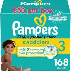 Pampers Swaddlers Size 3 Jumbo Box (168 Counts)