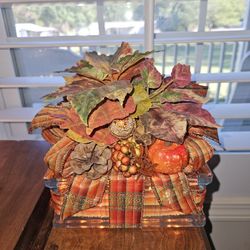 Fall Or Anytime Decorated Lighted Glass Block 