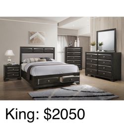 Gorgeous King size Complete Bedroom Set. Mattress Sold Separately 