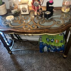 Vintage Glass Entry Table 