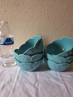 Princess house 6 mini bowls aqua
