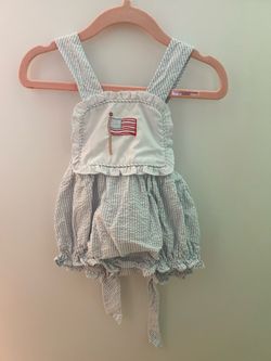 Baby Girl Patriotic Bubble Rompers 6-9 months