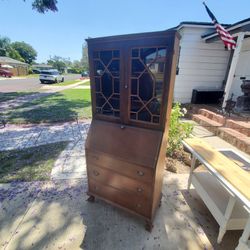 Antique secretary desk cabinet