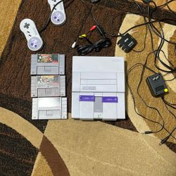 Super Nintendo Entertainment System W all 3 Og Donkey Kongs
