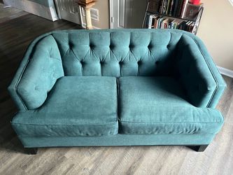 Rooms ToGo Teal Loveseat - Two Extra Cushions