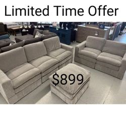 Granite morgan fabric 6 Pc modular sectional set - $899