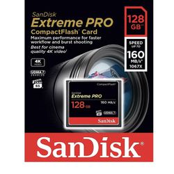 Sandisk CompactFlash Memory Cards 128GB Extreme & Extreme Pro