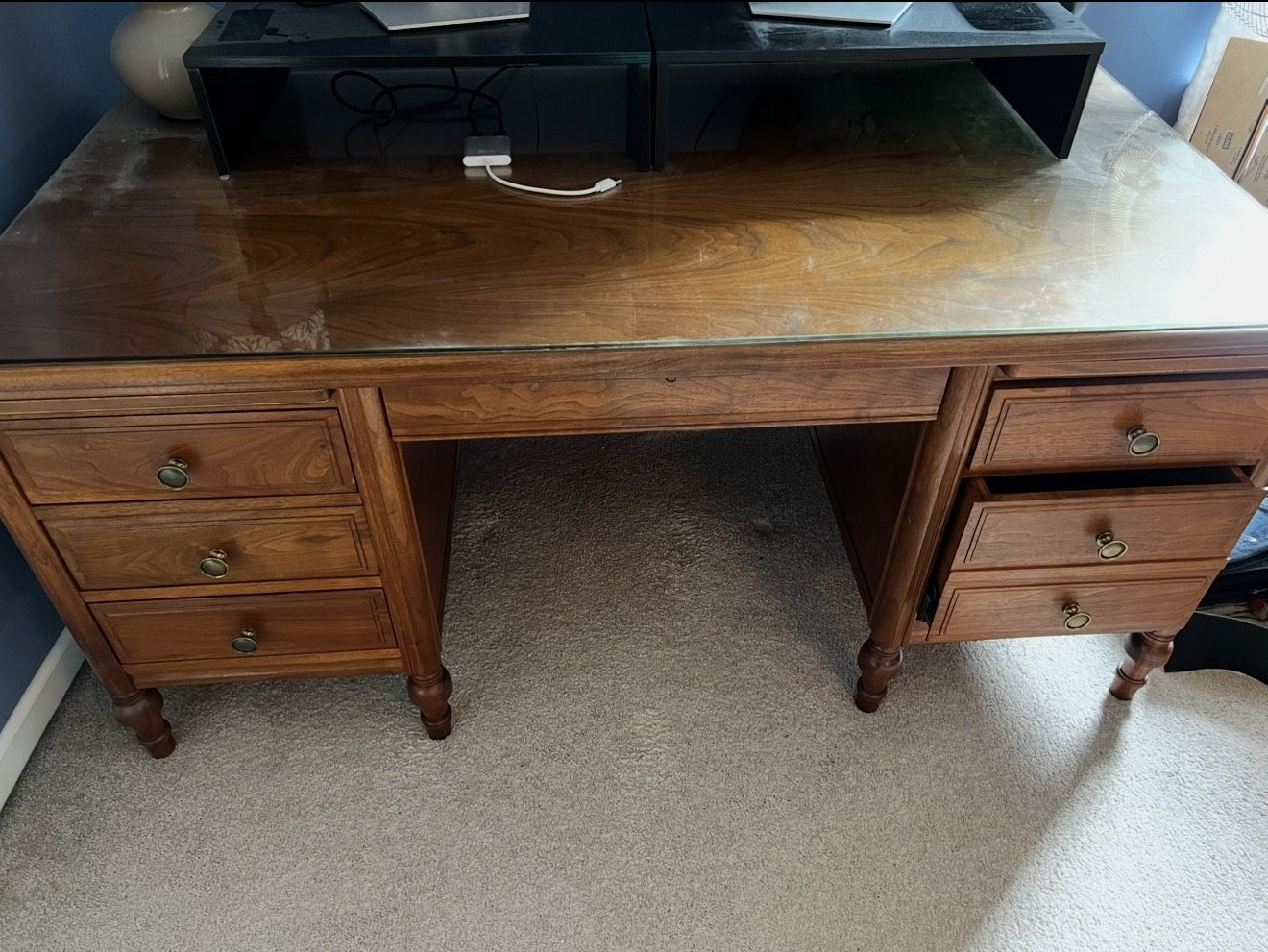 Large Solid Wood Executive Desk