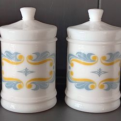 Set Of 4 Rediplete Merck & Co. Sharp & Dohme Milk Glass Apothecary Medicine Jars