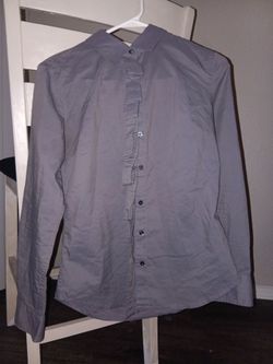 Gap Gray Long Sleeve Button-Up Dress Shirt Size XS $10
